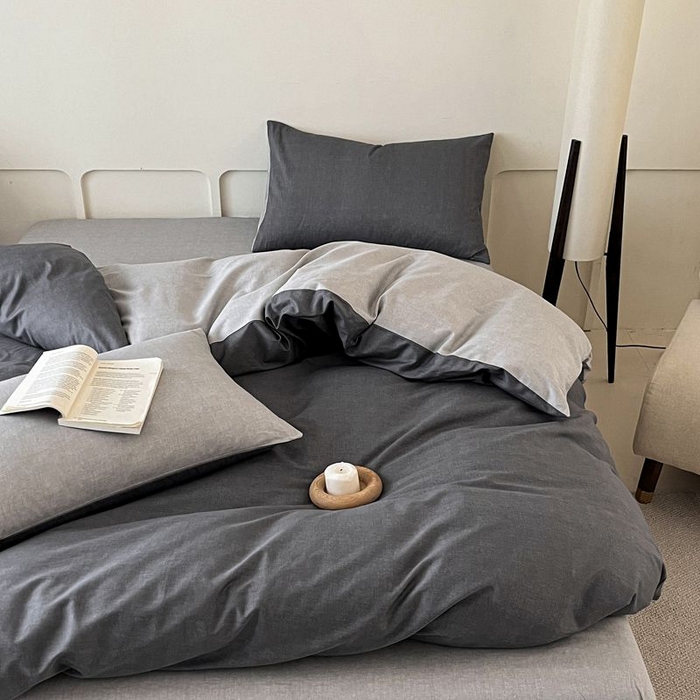 91家纺网 家纺一手货源 找家纺 涵宸家纺 2026新款全棉印花四件套-良品-场景一 云纹-深浅灰