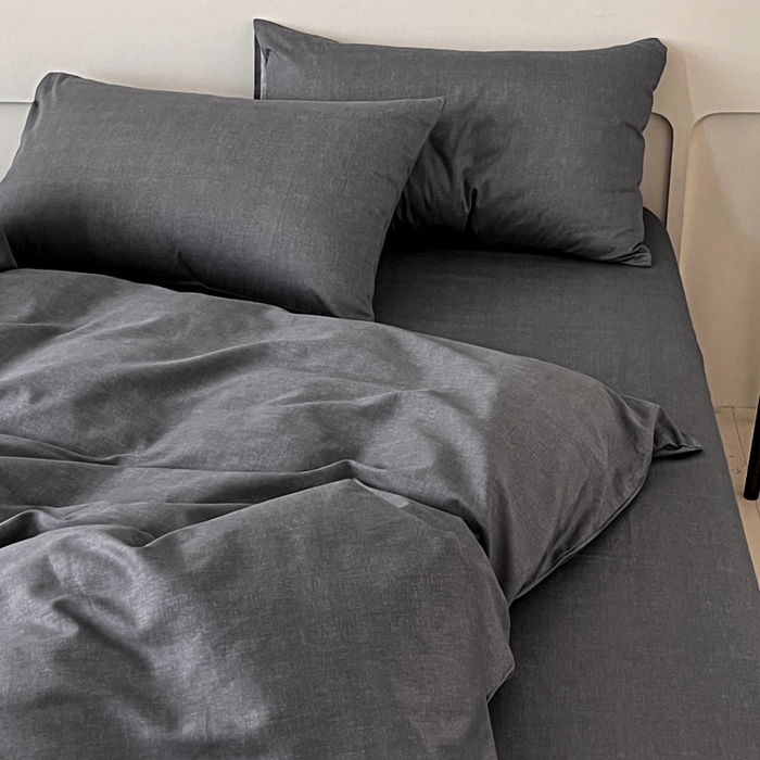 涵宸家纺 2026新款全棉印花四件套-良品-场景一 云纹-深深灰