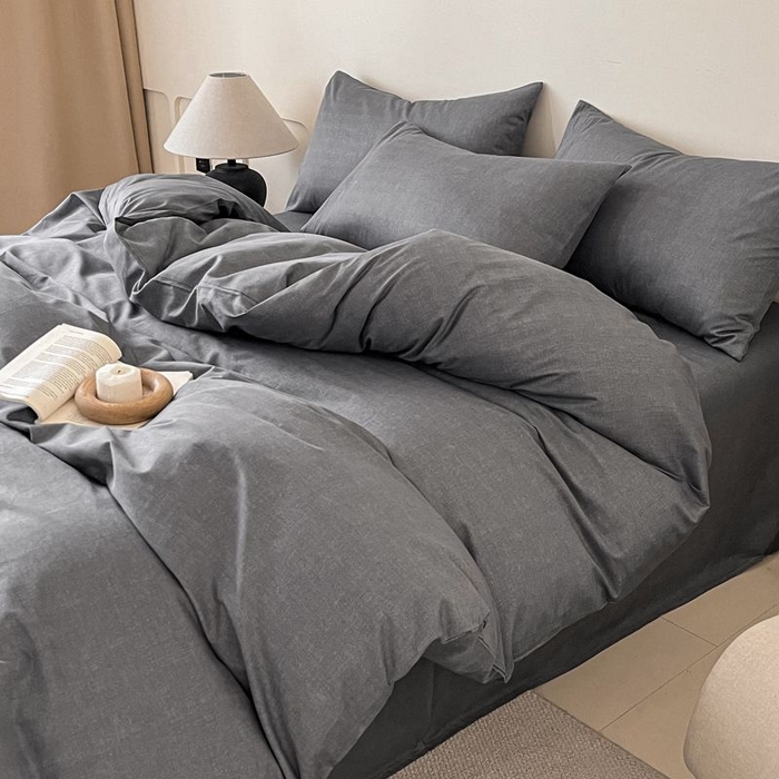 91家纺网 家纺一手货源 找家纺 涵宸家纺 2026新款全棉印花四件套-良品-场景一 云纹-深深灰