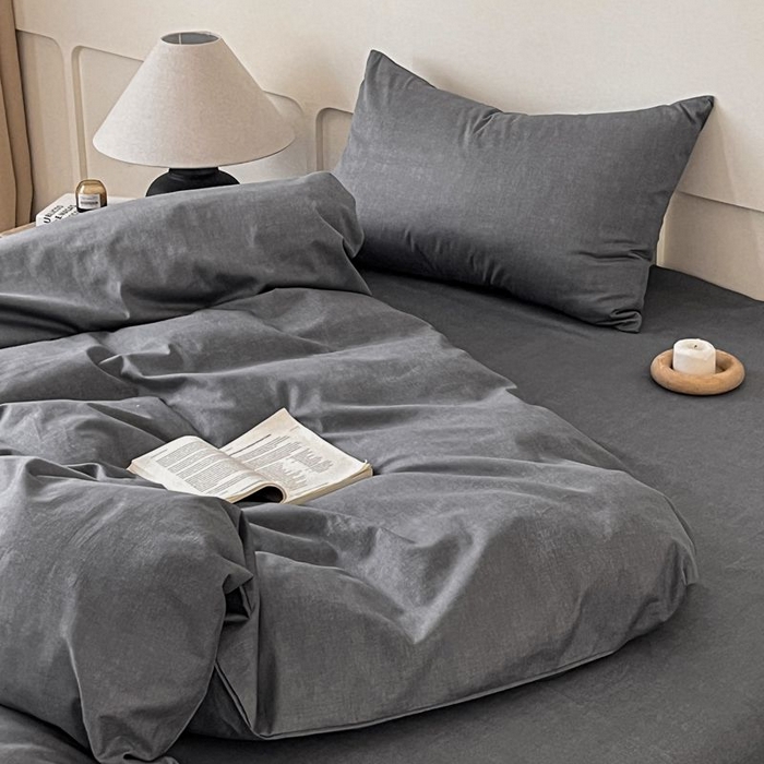 91家纺网 家纺一手货源 找家纺 涵宸家纺 2026新款全棉印花四件套-良品-场景一 云纹-深深灰