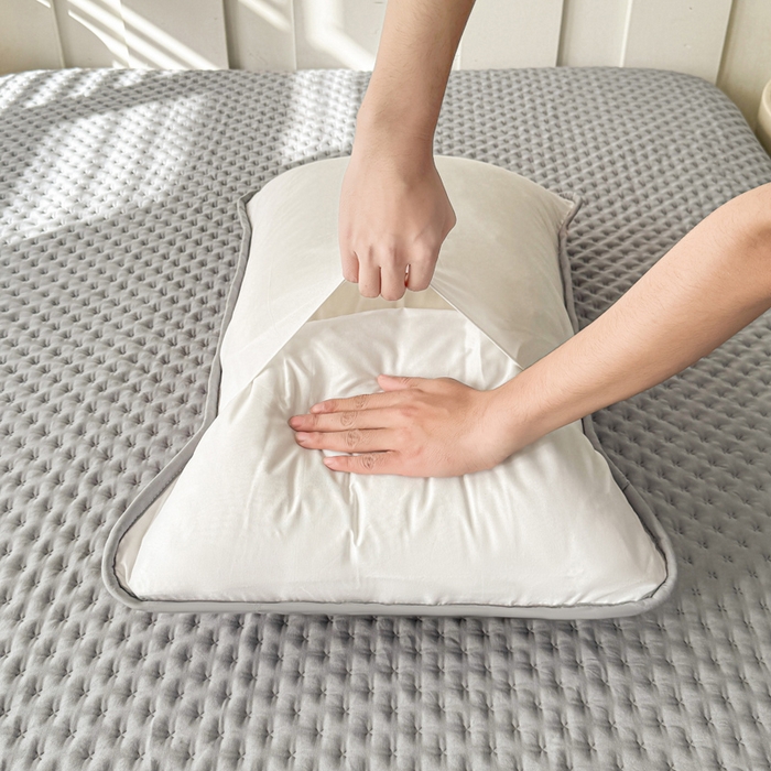 91家纺网 家纺一手货源 找家纺 予梦家纺 2026新款蚕丝夹棉床笠 布兰德-浅灰