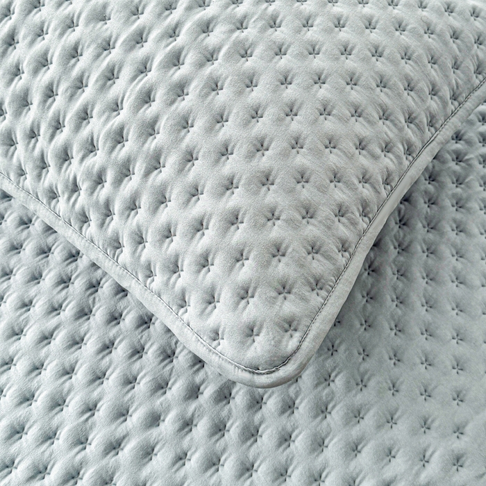 91家纺网 家纺一手货源 找家纺 予梦家纺 2026新款蚕丝夹棉床笠 布兰德-雾蓝