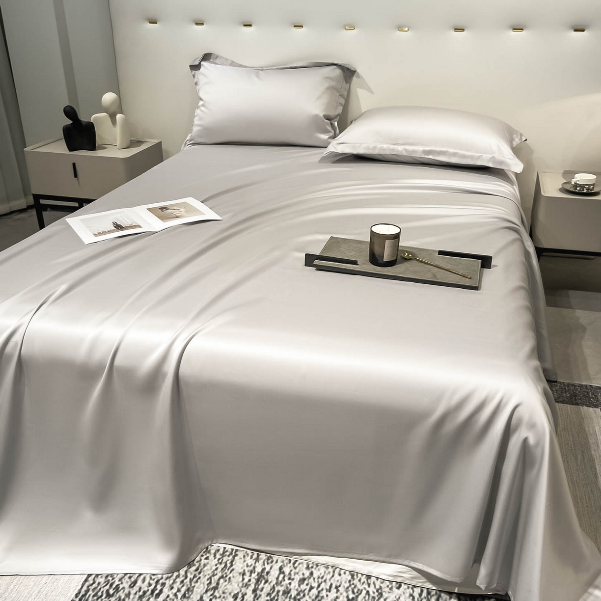 91家纺网 家纺一手货源 找家纺 涵宸家纺 2026新款兰精3M天丝纯色单床单 单床单-大地灰