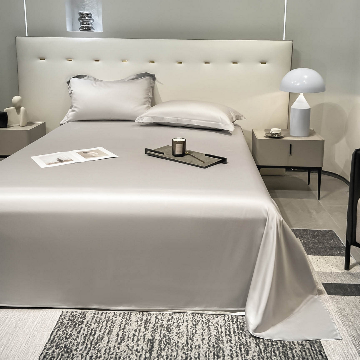 91家纺网 家纺一手货源 找家纺 涵宸家纺 2026新款兰精3M天丝纯色单床单 单床单-大地灰