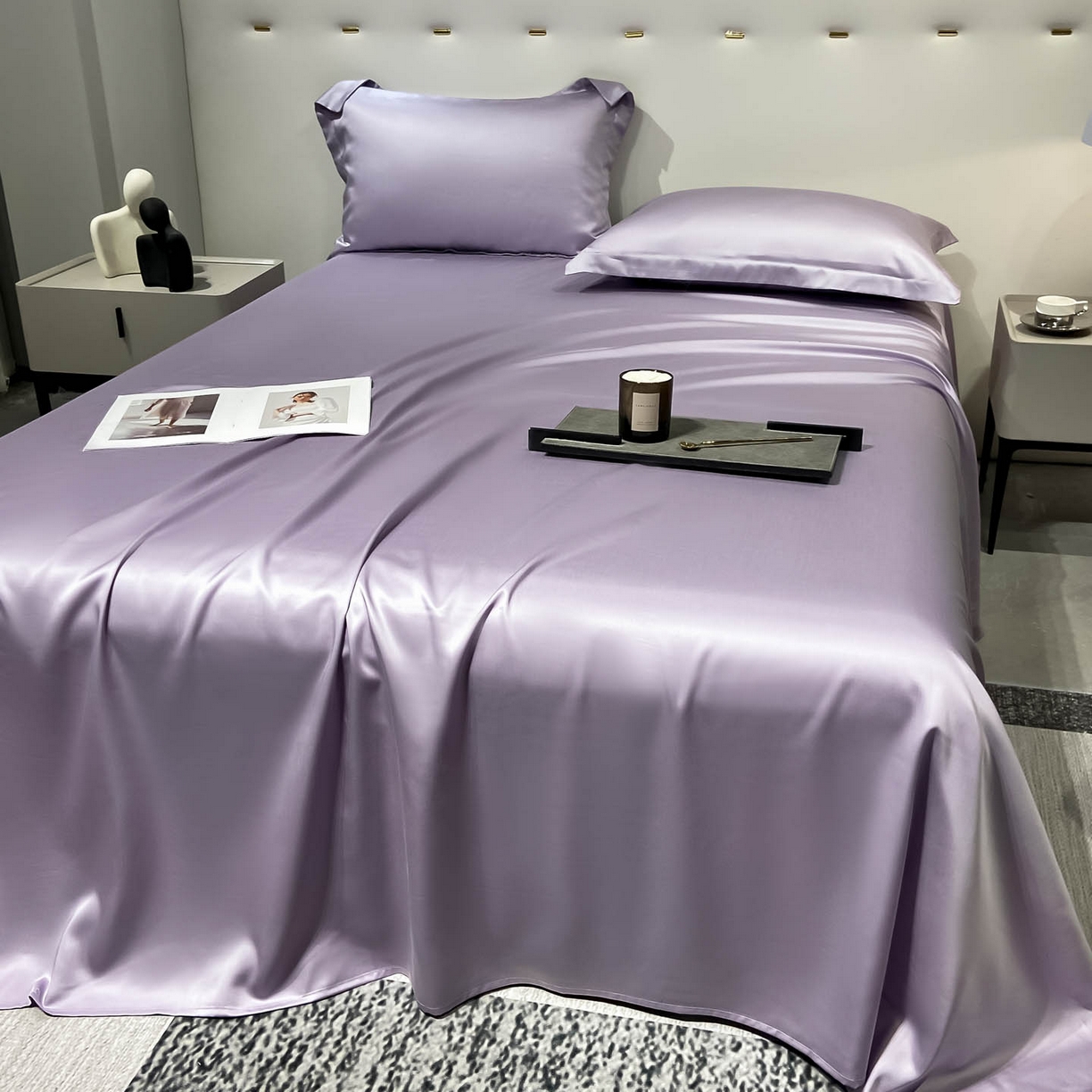 91家纺网 家纺一手货源 找家纺 涵宸家纺 2026新款兰精3M天丝纯色单床单 单床单-淡雅紫