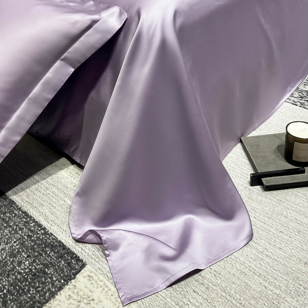 91家纺网 家纺一手货源 找家纺 涵宸家纺 2026新款兰精3M天丝纯色单床单 单床单-淡雅紫