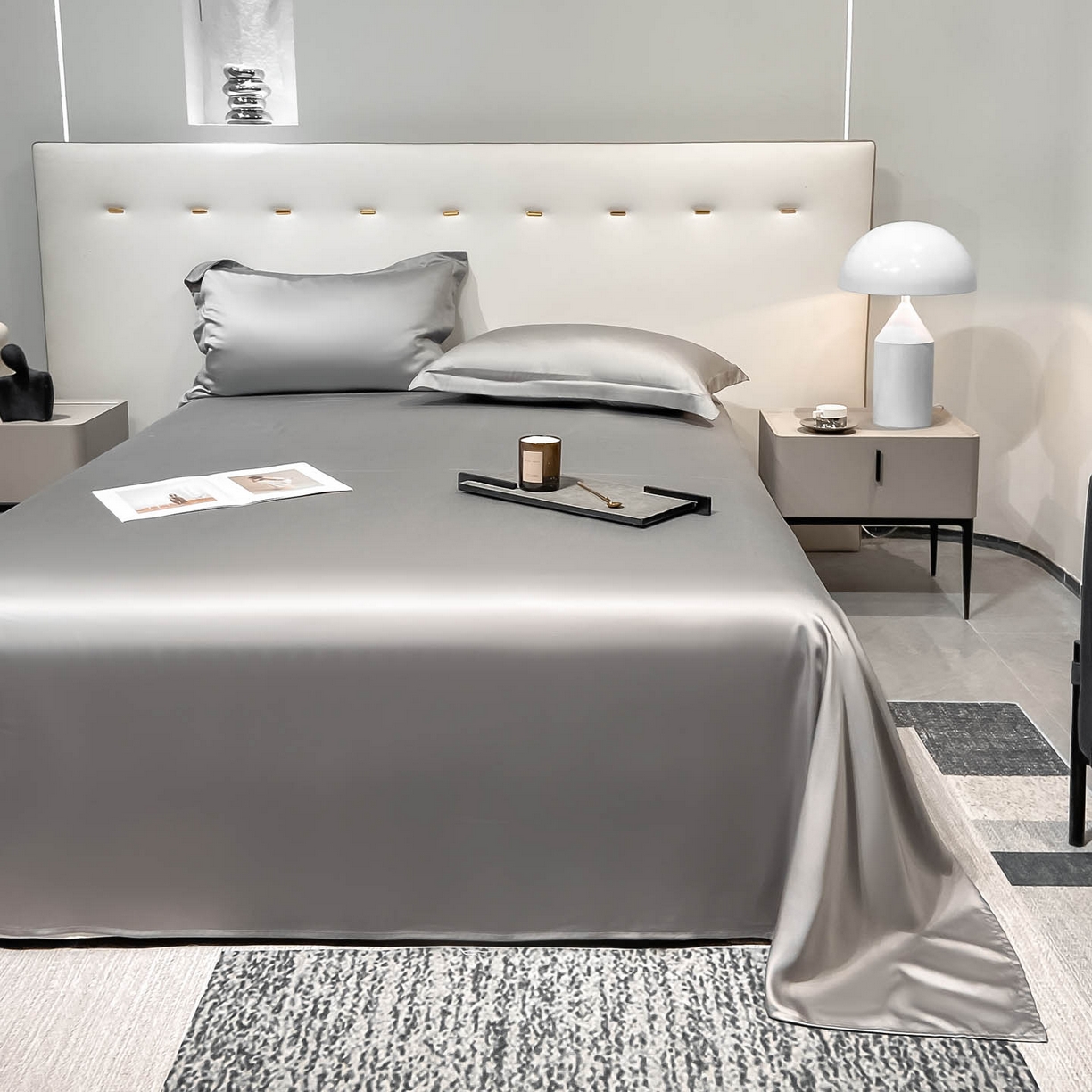 91家纺网 家纺一手货源 找家纺 涵宸家纺 2026新款兰精3M天丝纯色单床单 单床单-都市灰