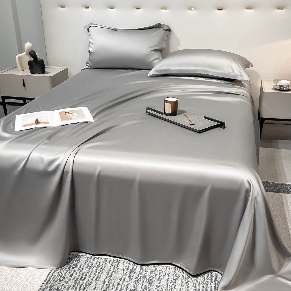 91家纺网 家纺一手货源 找家纺 涵宸家纺 2026新款兰精3M天丝纯色单床单 单床单-都市灰