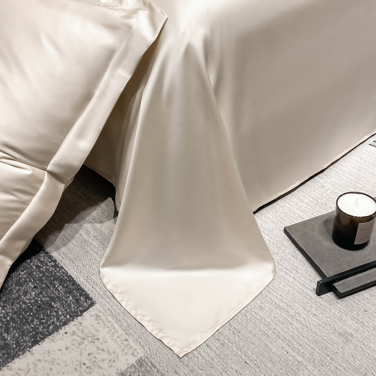 91家纺网 家纺一手货源 找家纺 涵宸家纺 2026新款兰精3M天丝纯色单床单 单床单-奶昔