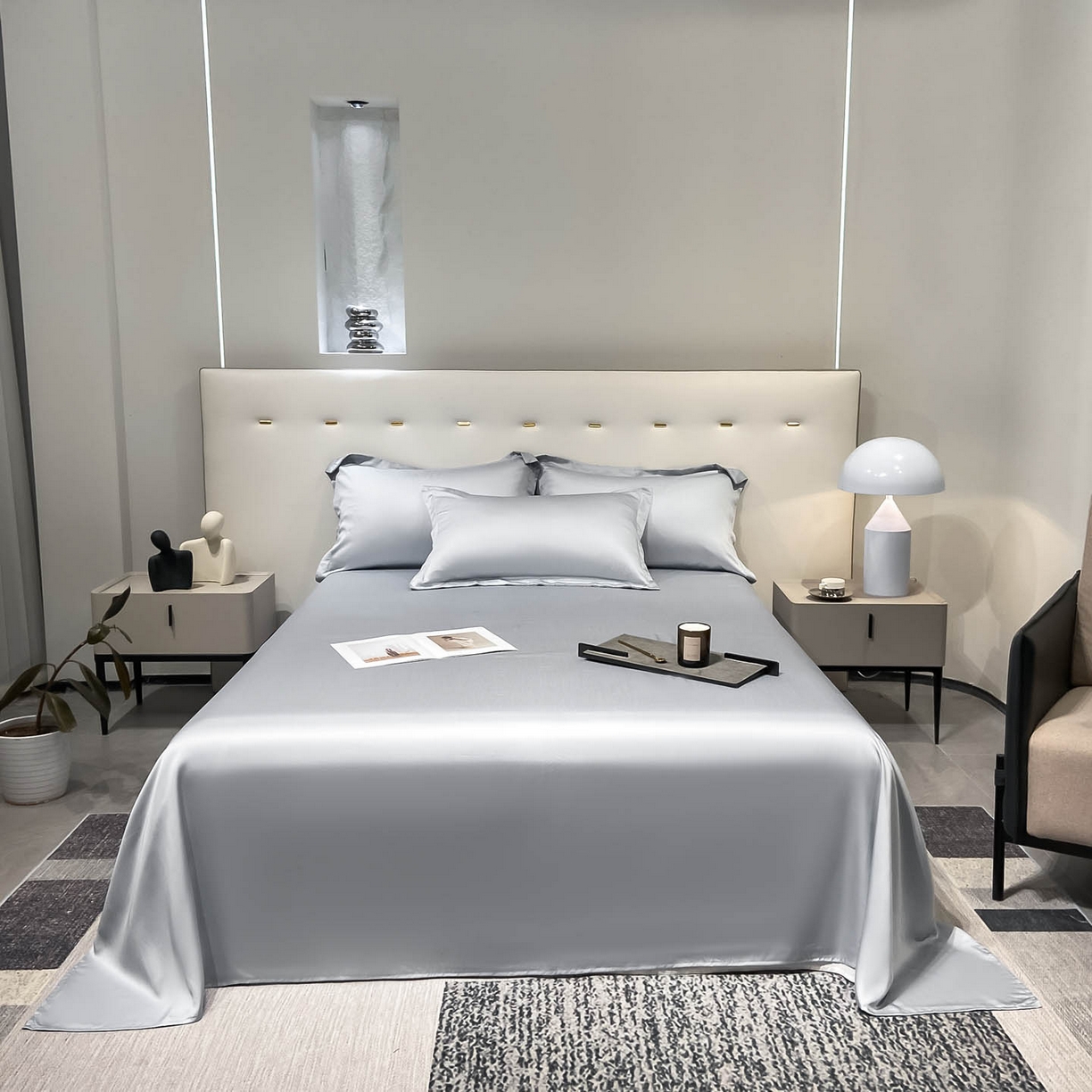 涵宸家纺 2026新款兰精3M天丝纯色单床单 单床单-星辰兰