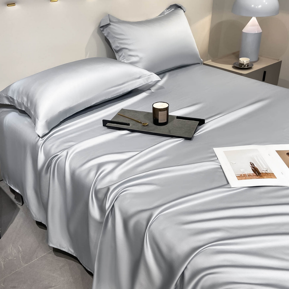 91家纺网 家纺一手货源 找家纺 涵宸家纺 2026新款兰精3M天丝纯色单床单 单床单-星辰兰