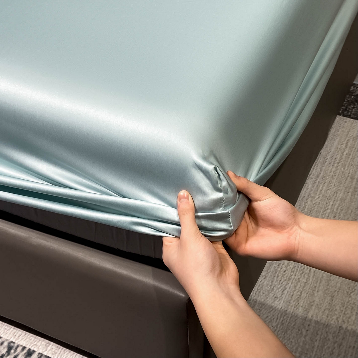 91家纺网 家纺一手货源 找家纺 （总）涵宸家纺 2026新款兰精3M天丝纯色单床笠