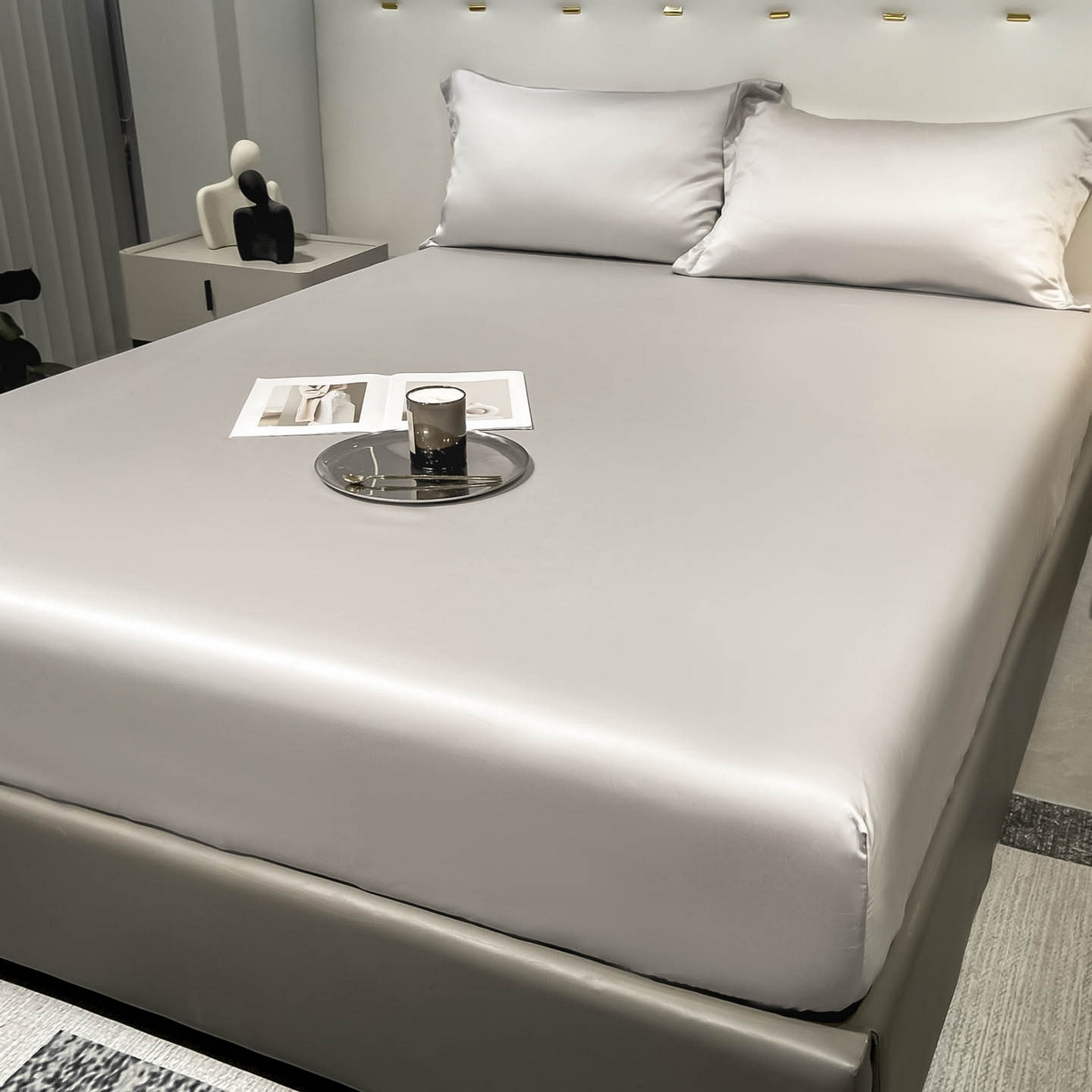 91家纺网 家纺一手货源 找家纺 涵宸家纺 2026新款兰精3M天丝纯色单床笠 单床笠-大地灰