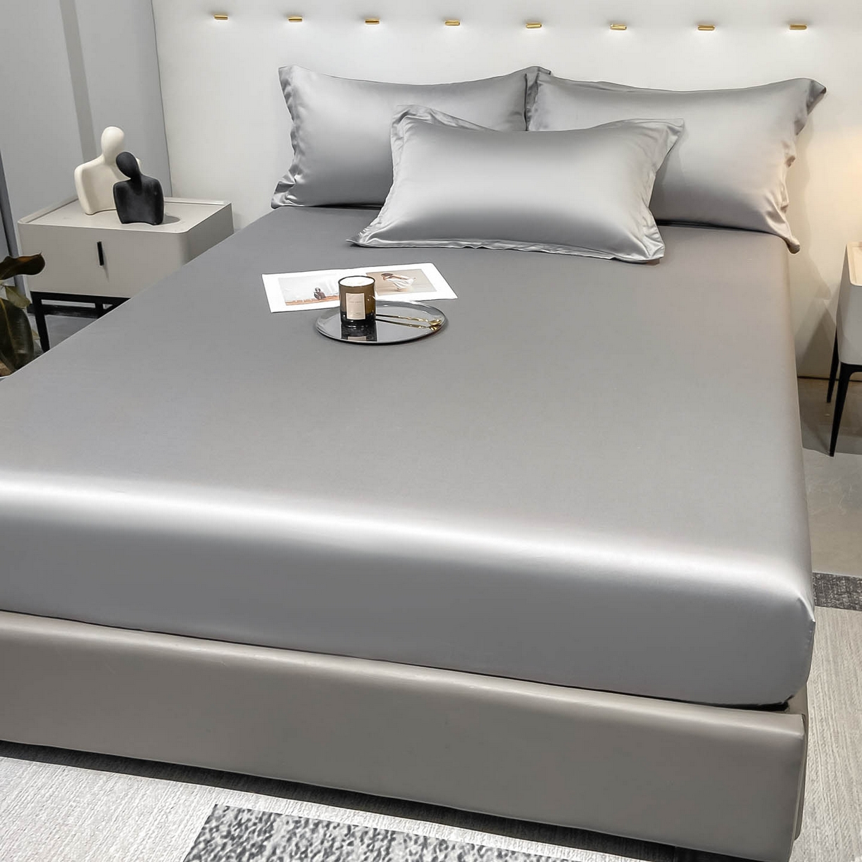 91家纺网 家纺一手货源 找家纺 （总）涵宸家纺 2026新款兰精3M天丝纯色单床笠