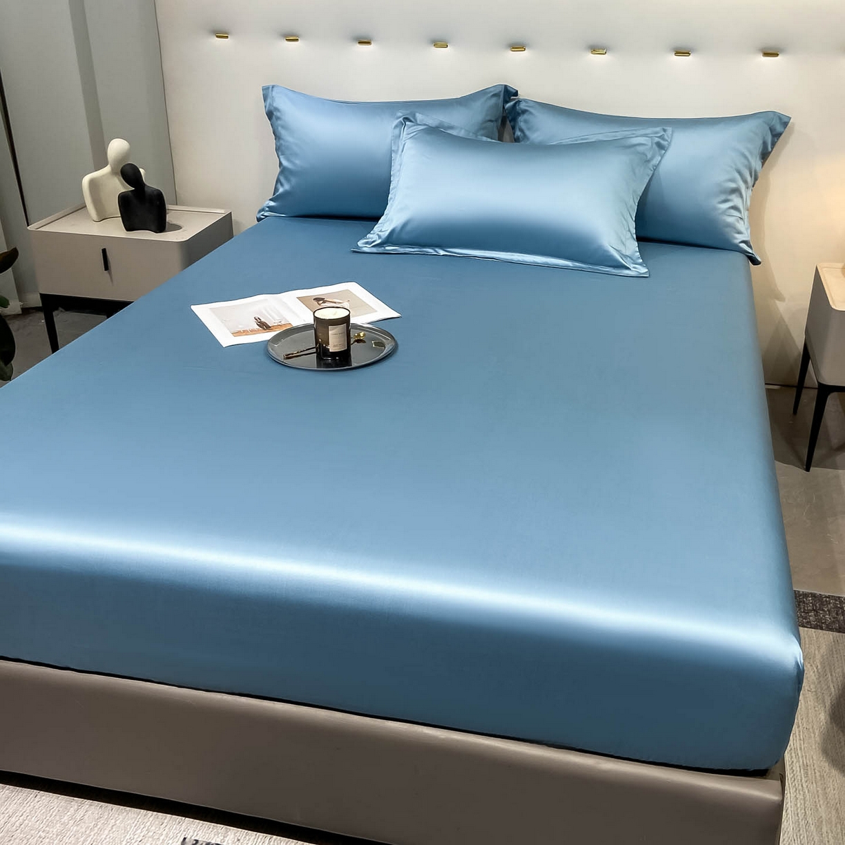 91家纺网 家纺一手货源 找家纺 （总）涵宸家纺 2026新款兰精3M天丝纯色单床笠