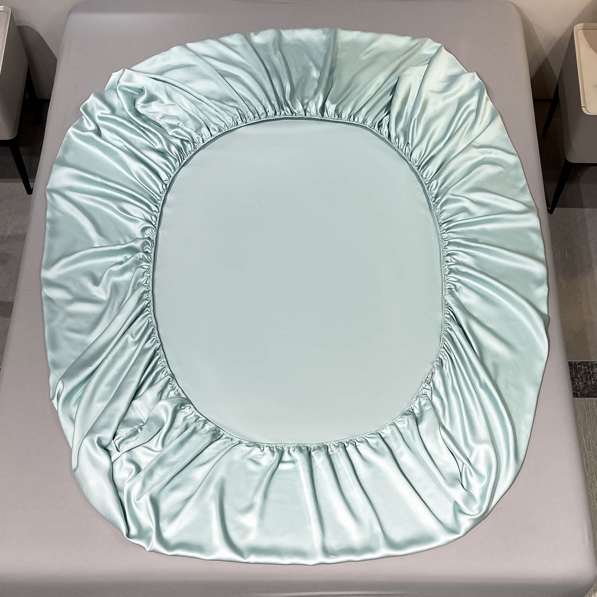 91家纺网 家纺一手货源 找家纺 涵宸家纺 2026新款兰精3M天丝纯色单床笠 单床笠-碧海绿