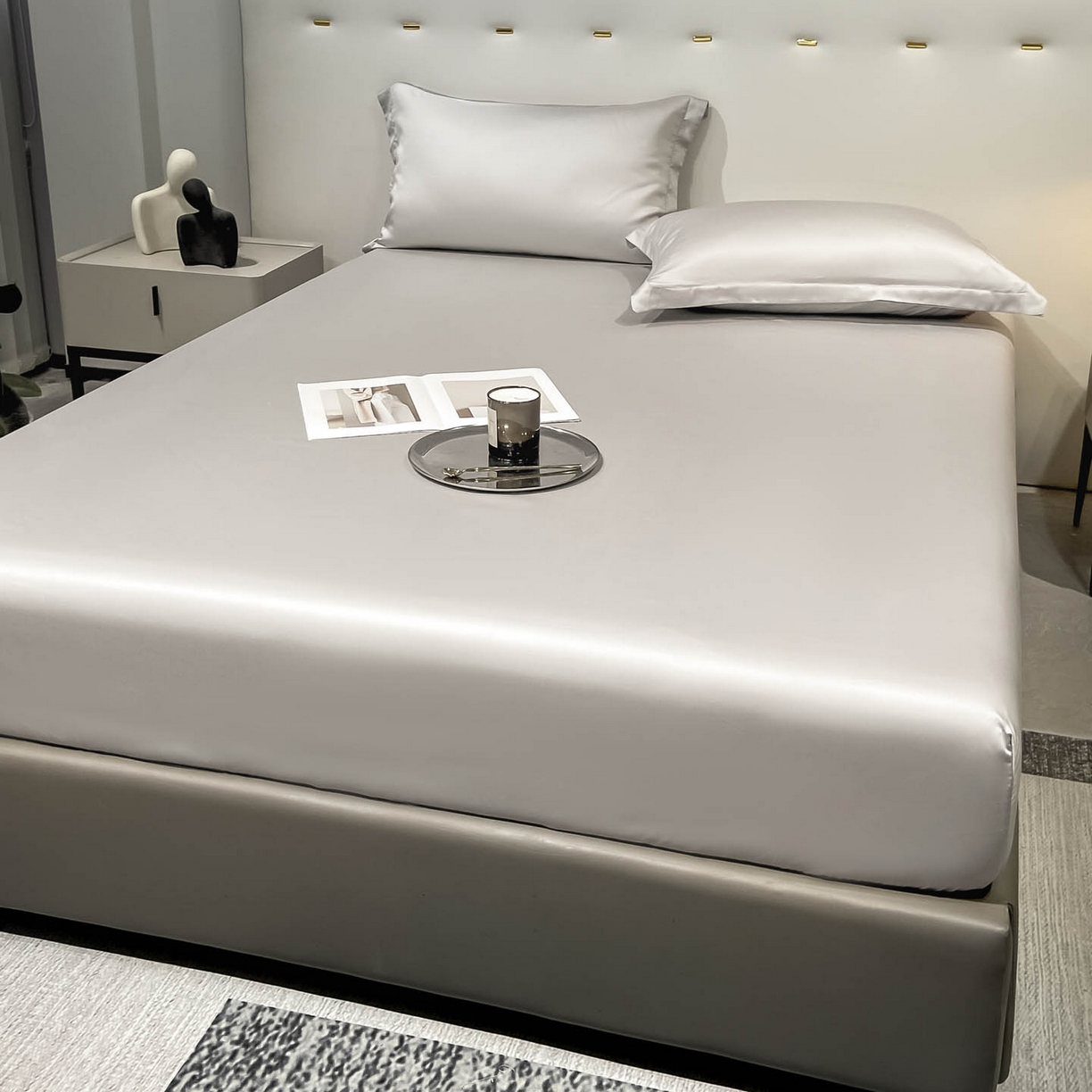 91家纺网 家纺一手货源 找家纺 涵宸家纺 2026新款兰精3M天丝纯色单床笠 单床笠-大地灰