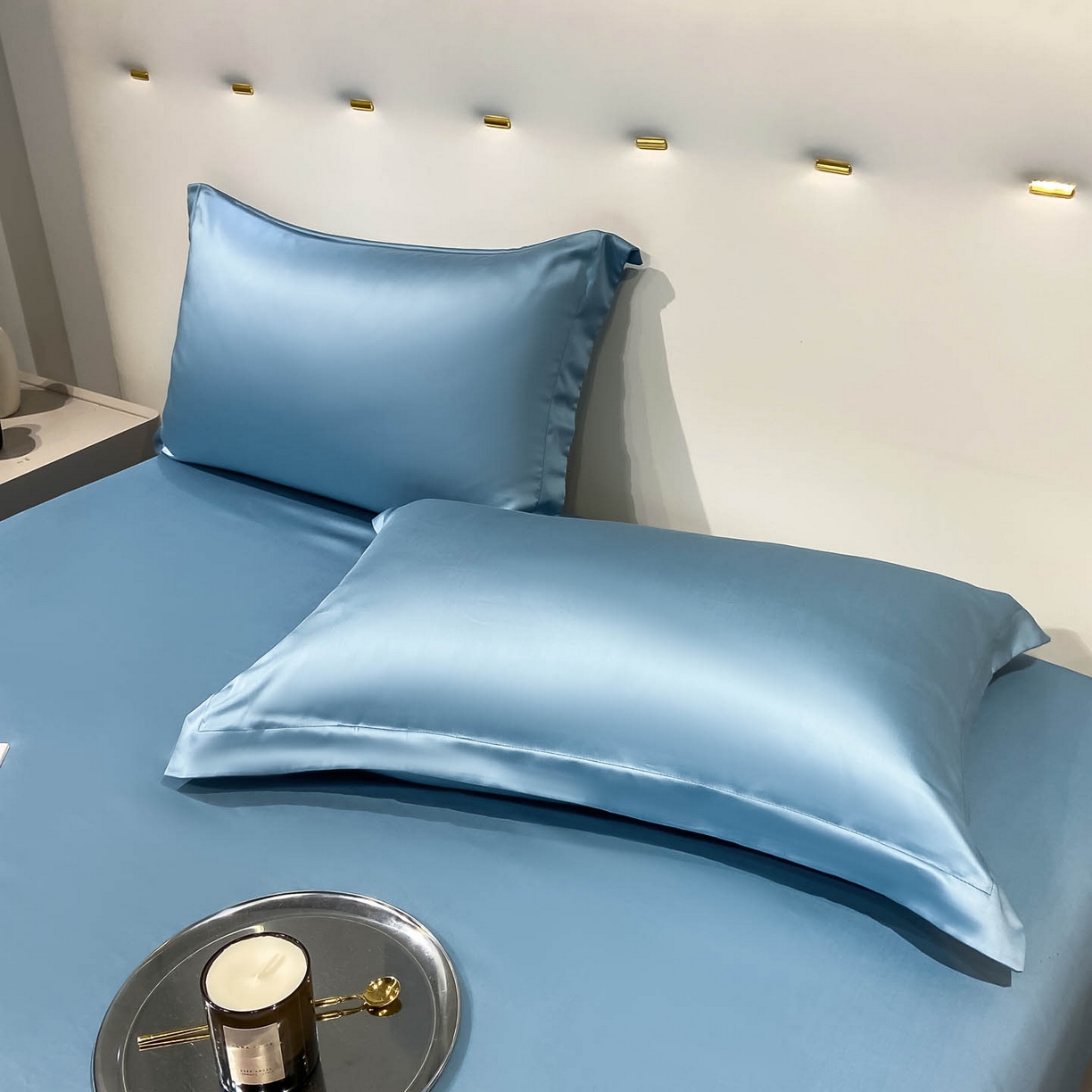 91家纺网 家纺一手货源 找家纺 涵宸家纺 2026新款兰精3M天丝纯色单床笠 单床笠-深海蓝