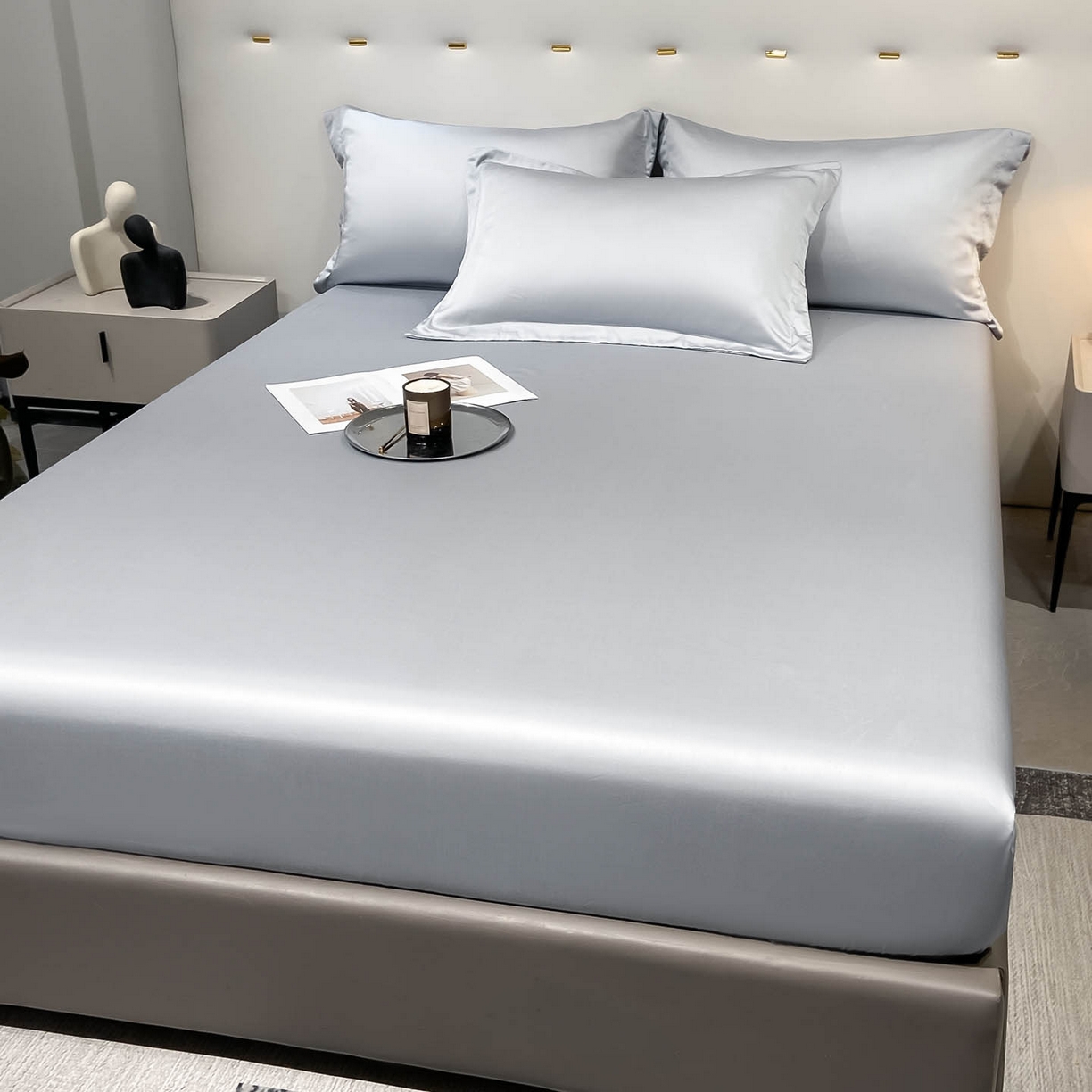 涵宸家纺 2026新款兰精3M天丝纯色单床笠 单床笠-星辰兰