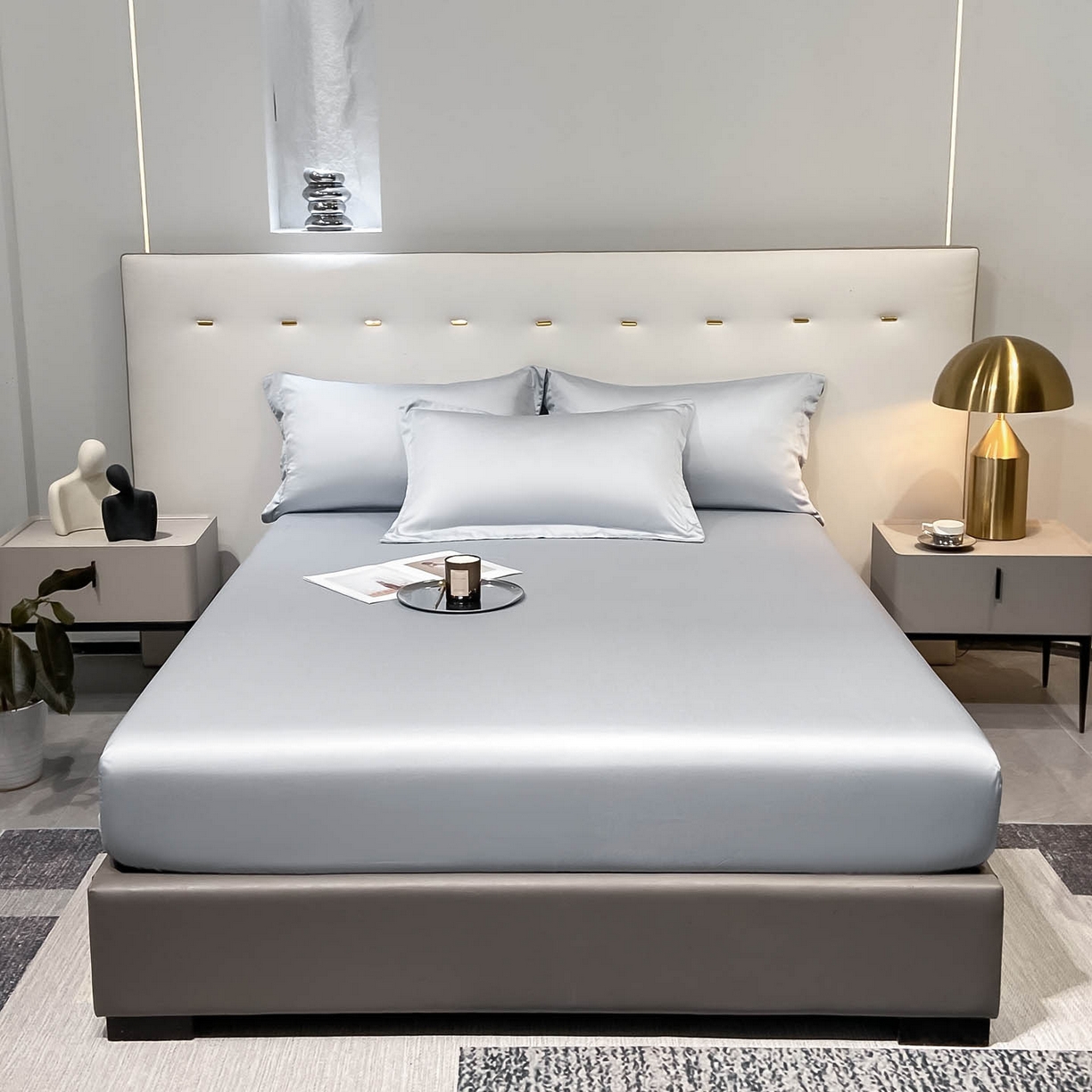 91家纺网 家纺一手货源 找家纺 涵宸家纺 2026新款兰精3M天丝纯色单床笠 单床笠-星辰兰