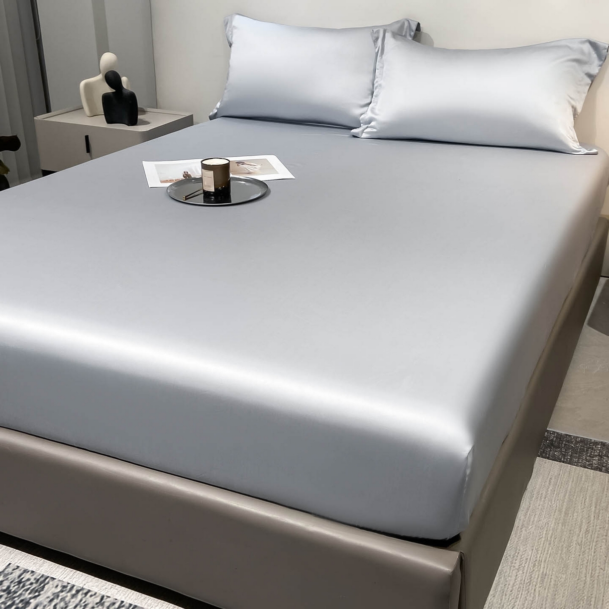 91家纺网 家纺一手货源 找家纺 涵宸家纺 2026新款兰精3M天丝纯色单床笠 单床笠-星辰兰