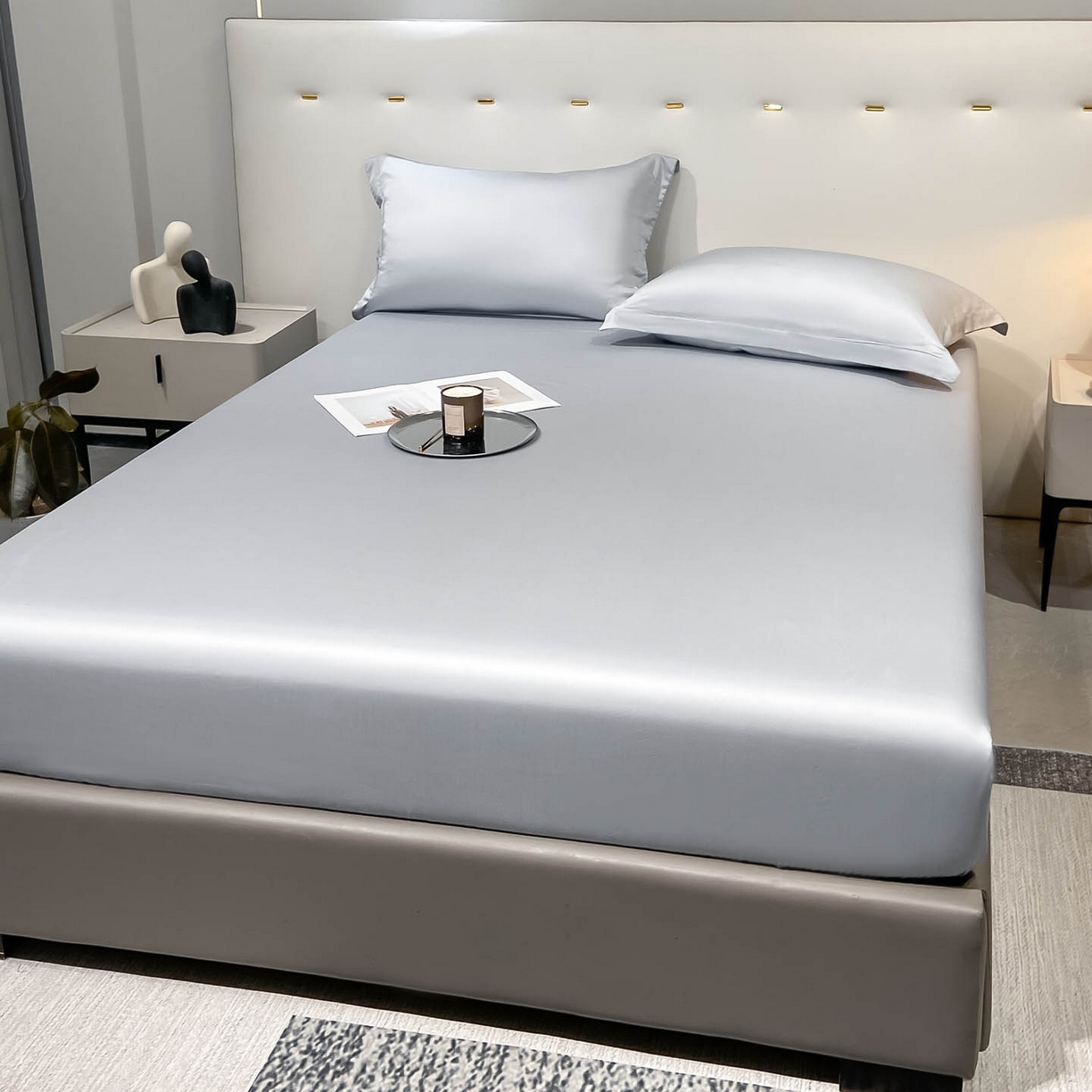 91家纺网 家纺一手货源 找家纺 涵宸家纺 2026新款兰精3M天丝纯色单床笠 单床笠-星辰兰