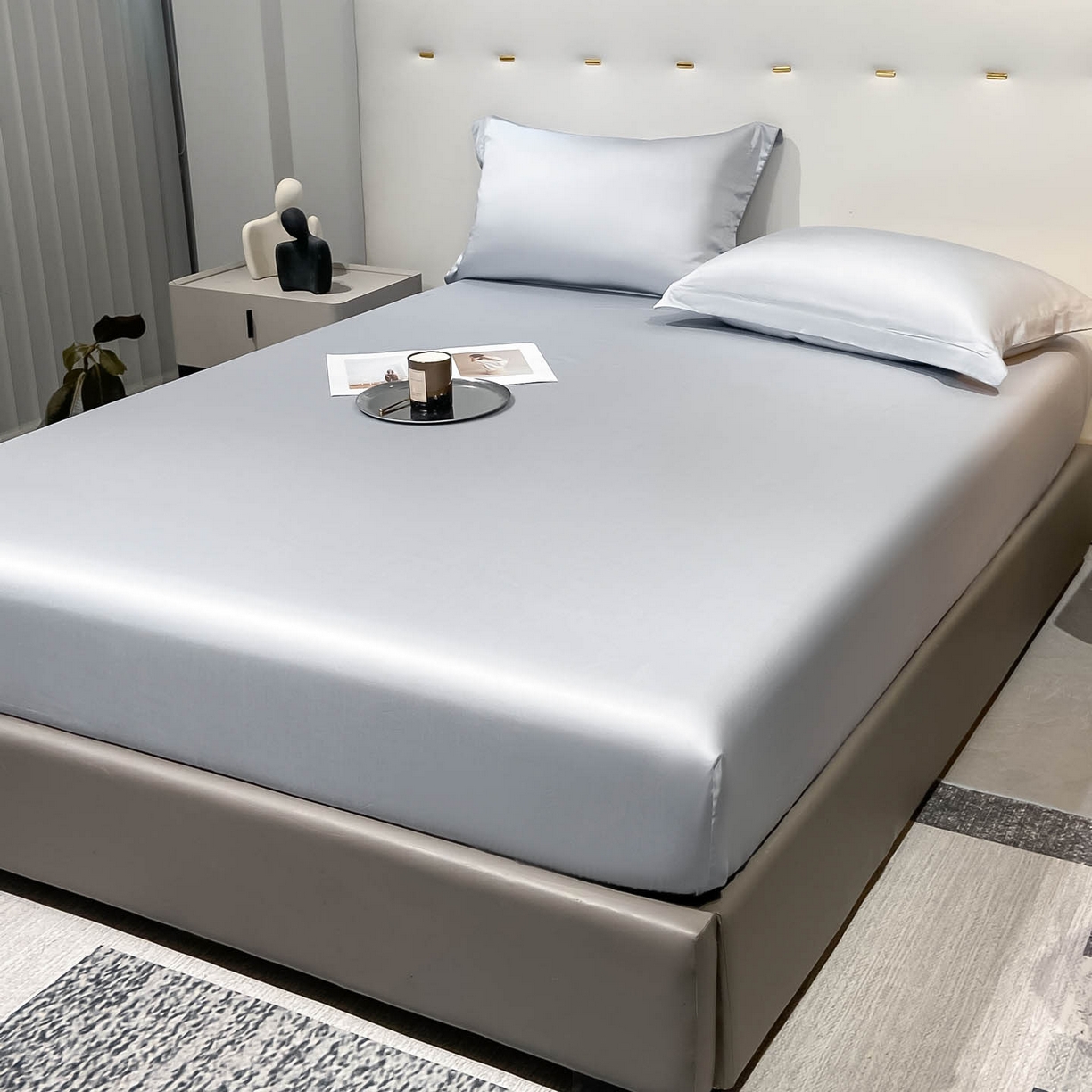 91家纺网 家纺一手货源 找家纺 涵宸家纺 2026新款兰精3M天丝纯色单床笠 单床笠-星辰兰