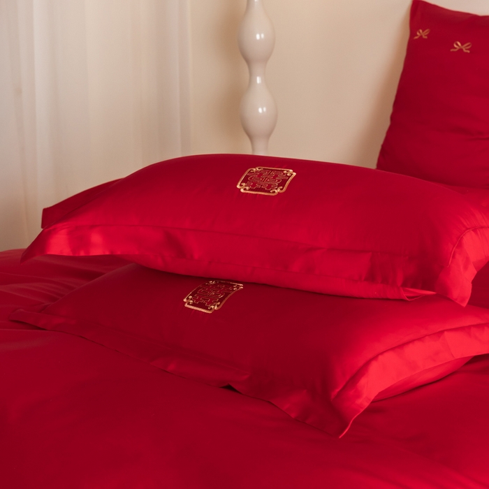 91家纺网 家纺一手货源 找家纺 （总）东方合美（原：皇家传奇） 2024新款轻奢纯棉贡缎织造印花婚庆四件套