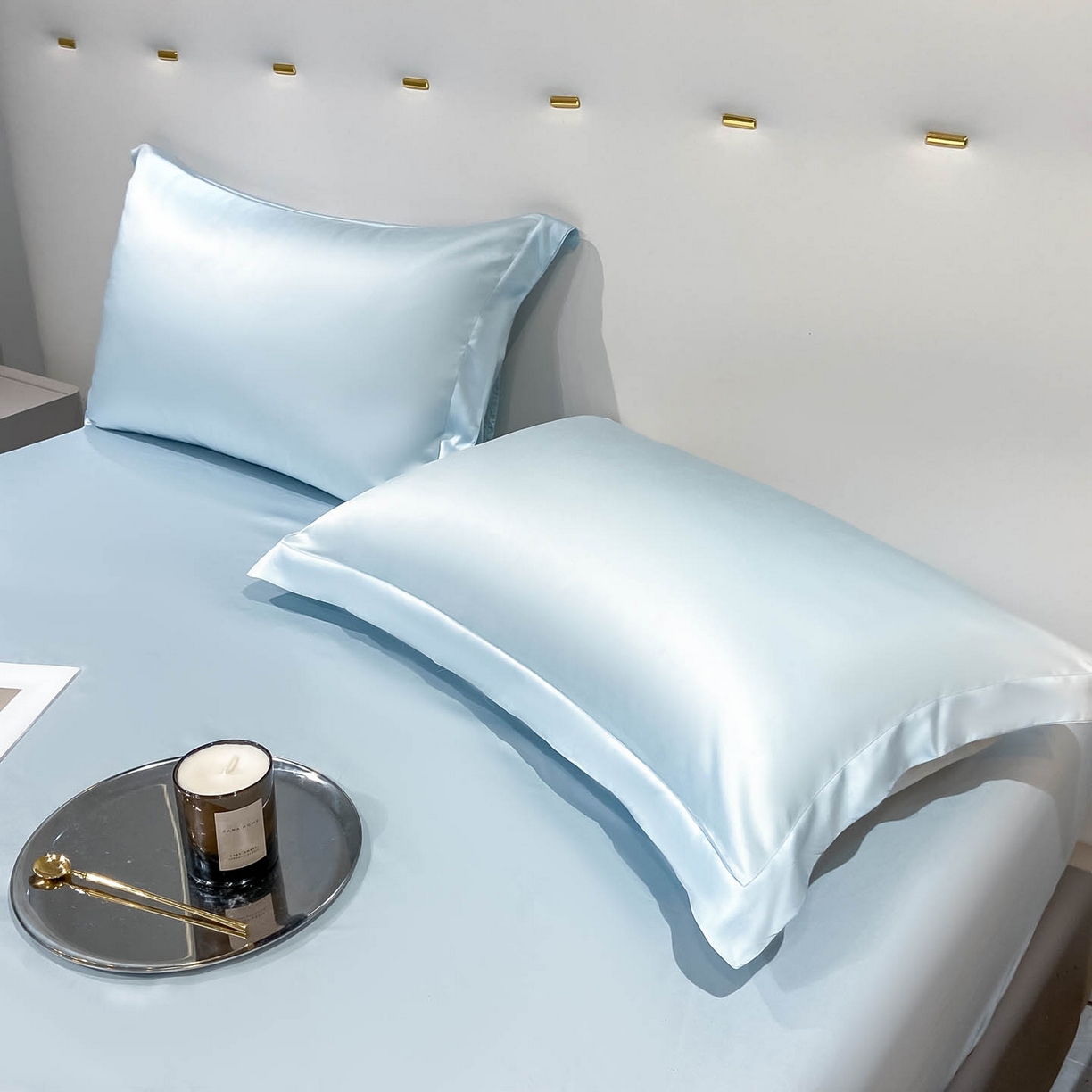 91家纺网 家纺一手货源 找家纺 涵宸家纺 2026新款兰精3M天丝纯色单床笠 单床笠单-晴天兰