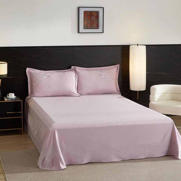 91家纺网 家纺一手货源 找家纺 金纱玉纺家纺 2026新款轻奢工艺绣花四件套（提供买家秀） 繁花似锦-紫