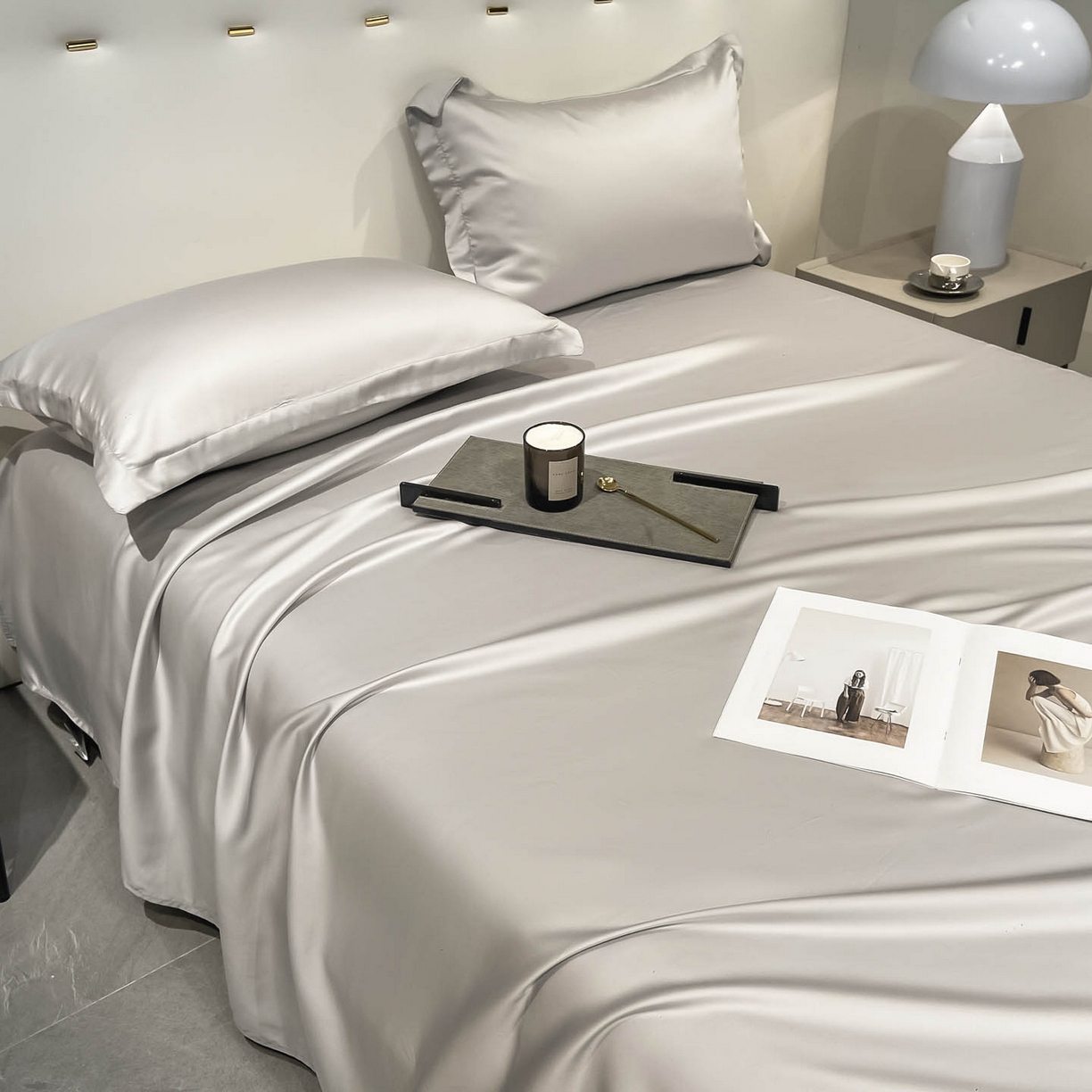 91家纺网 家纺一手货源 找家纺 涵宸家纺 2026新款兰精3M天丝纯色单枕套 单枕套-大地灰