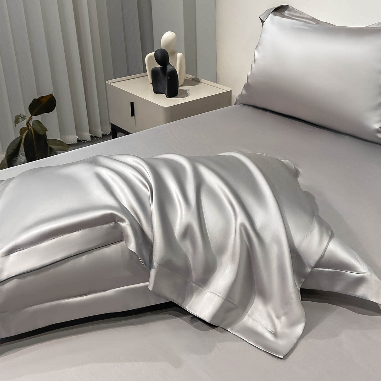 91家纺网 家纺一手货源 找家纺 涵宸家纺 2026新款兰精3M天丝纯色单枕套 单枕套-都市灰