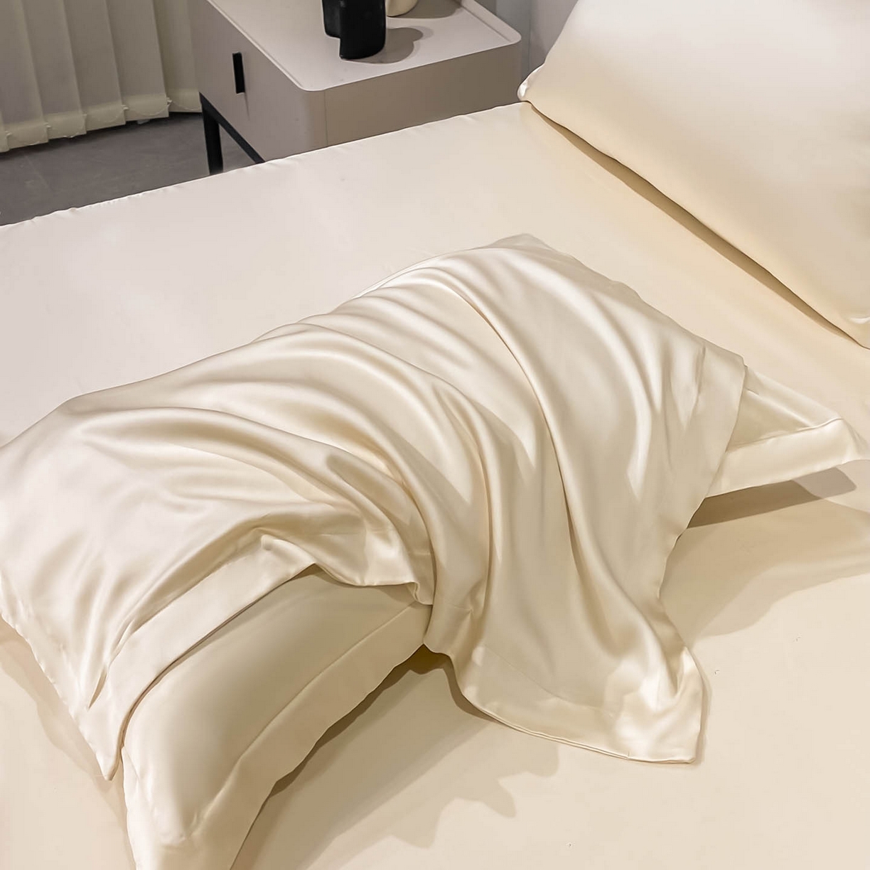 91家纺网 家纺一手货源 找家纺 涵宸家纺 2026新款兰精3M天丝纯色单枕套 单枕套-奶昔