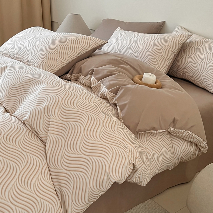 91家纺网 家纺一手货源 找家纺 涵宸家纺 2026新款全棉印花四件套-良品-场景二 浅忆