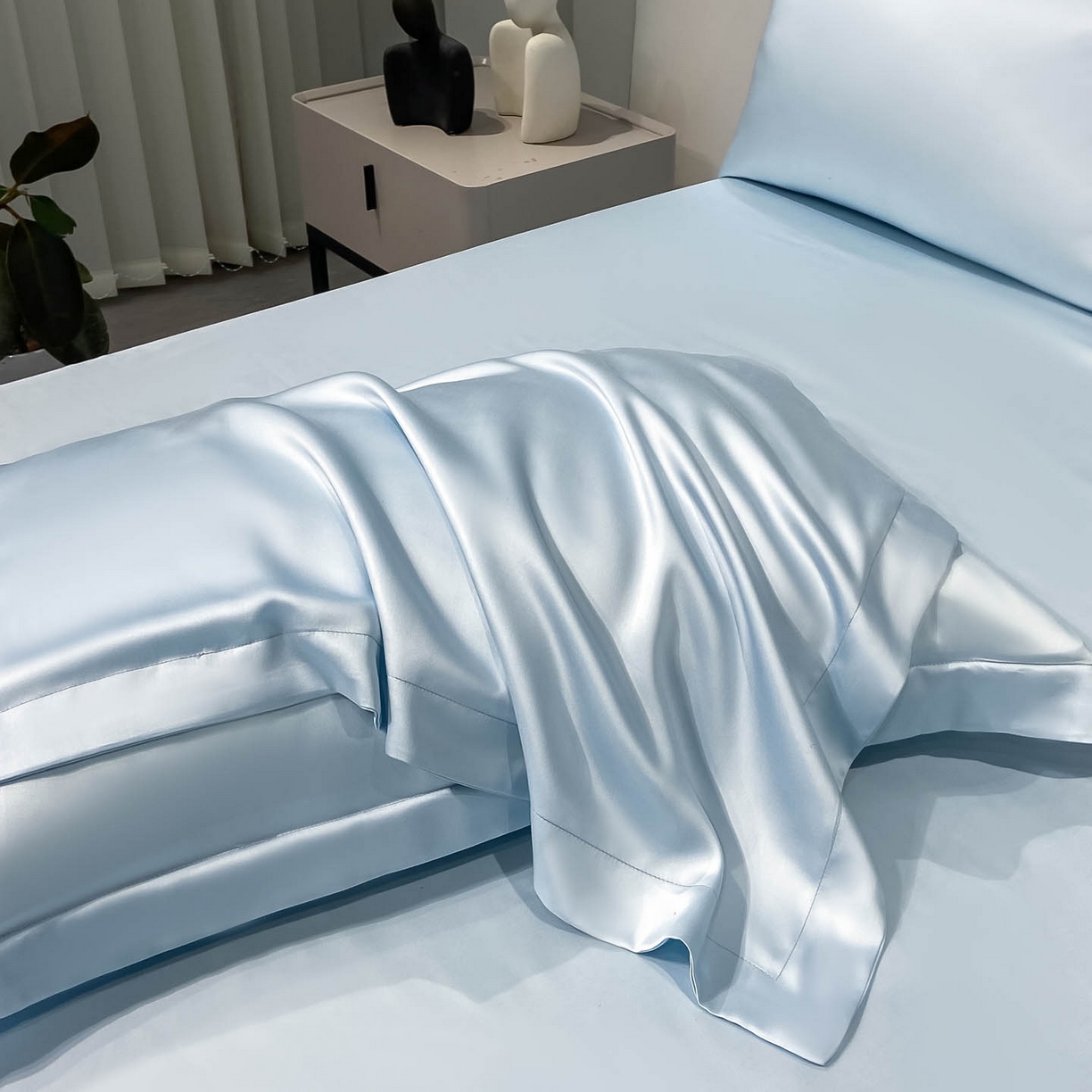 91家纺网 家纺一手货源 找家纺 涵宸家纺 2026新款兰精3M天丝纯色单枕套 单枕套-晴天兰