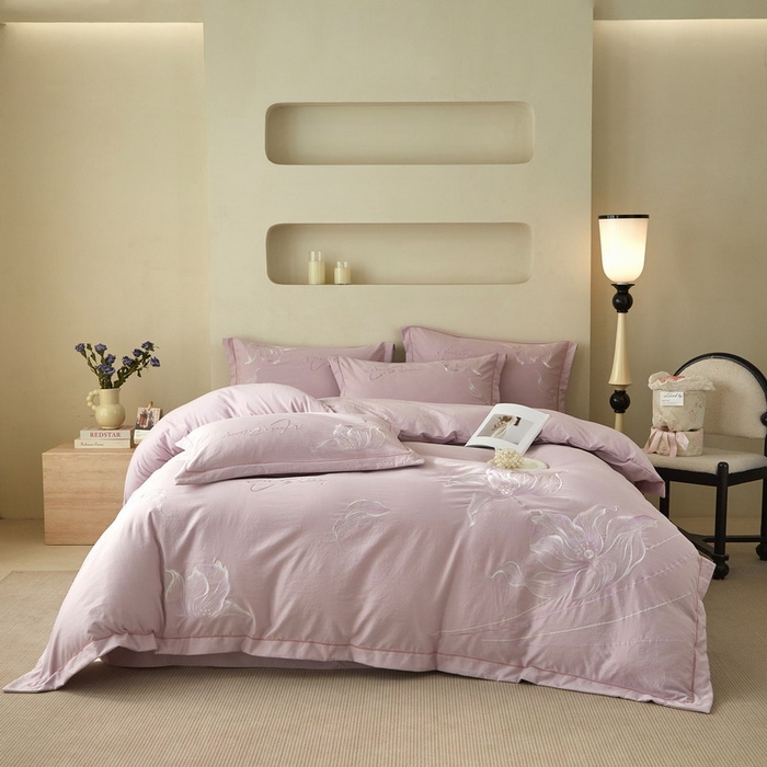 91家纺网 家纺一手货源 找家纺 金纱玉纺家纺 2026新款轻奢工艺绣花四件套（提供买家秀） 绚丽-紫