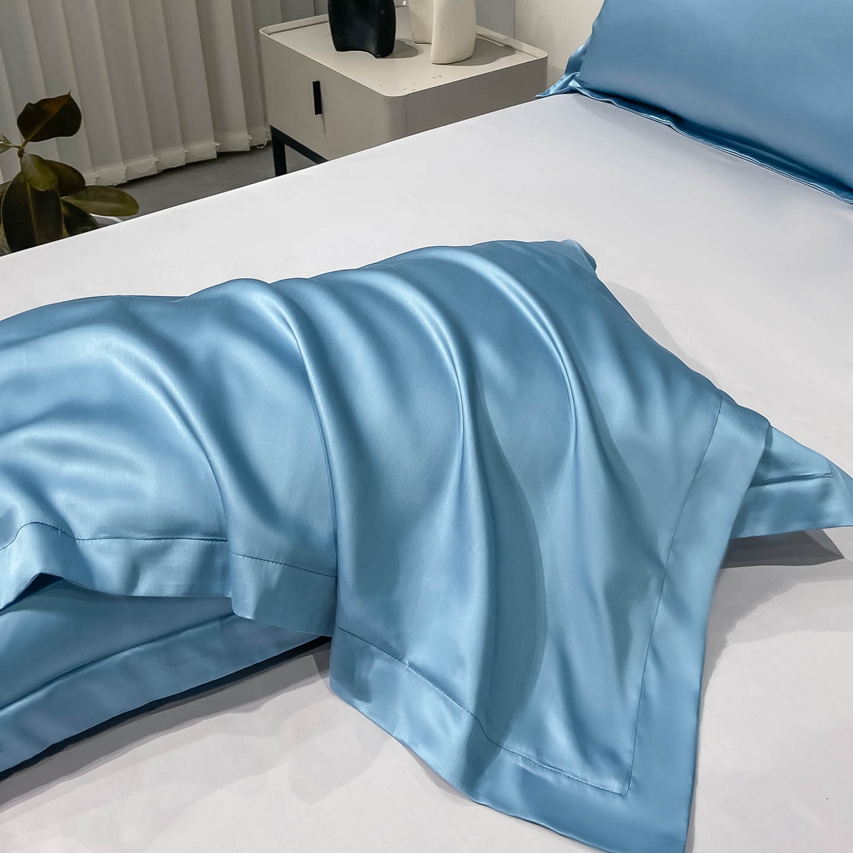 91家纺网 家纺一手货源 找家纺 涵宸家纺 2026新款兰精3M天丝纯色单枕套 单枕套-深海蓝