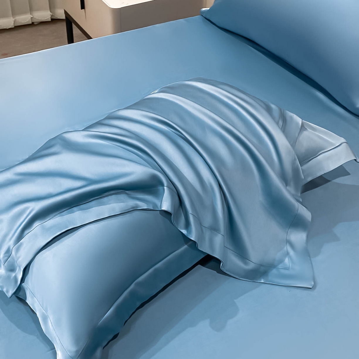 91家纺网 家纺一手货源 找家纺 涵宸家纺 2026新款兰精3M天丝纯色单枕套 单枕套-深海蓝