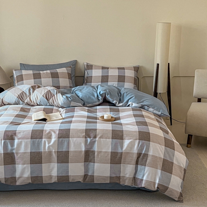 91家纺网 家纺一手货源 找家纺 涵宸家纺 2026新款全棉印花四件套-良品-场景二 格律-兰