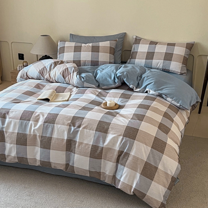 91家纺网 家纺一手货源 找家纺 涵宸家纺 2026新款全棉印花四件套-良品-场景二 格律-兰