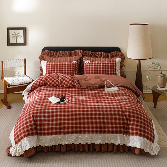 （总）菊上家纺 2026新品全棉高密水洗床盖四件套-米兰系列