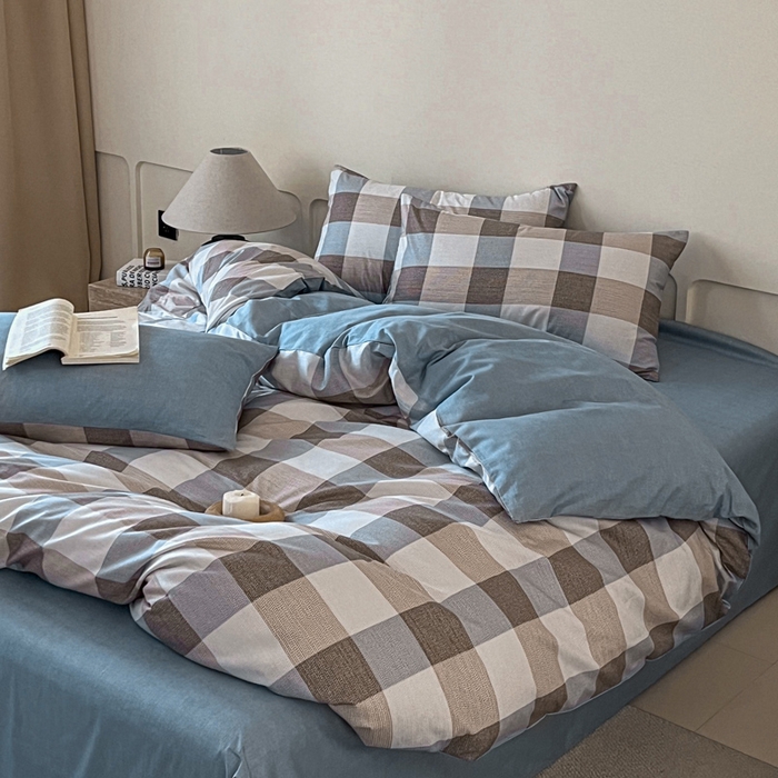 91家纺网 家纺一手货源 找家纺 涵宸家纺 2026新款全棉印花四件套-良品-场景二 格律-兰