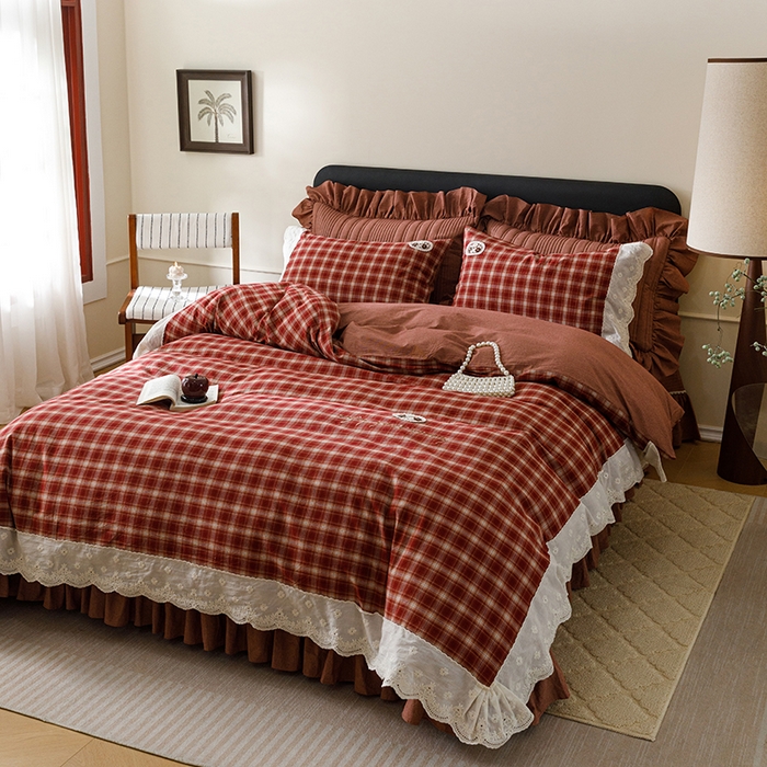 91家纺网 家纺一手货源 找家纺 （总）菊上家纺 2026新品全棉高密水洗床盖四件套-米兰系列