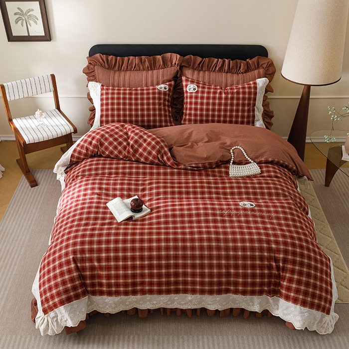 91家纺网 家纺一手货源 找家纺 （总）菊上家纺 2026新品全棉高密水洗床盖四件套-米兰系列