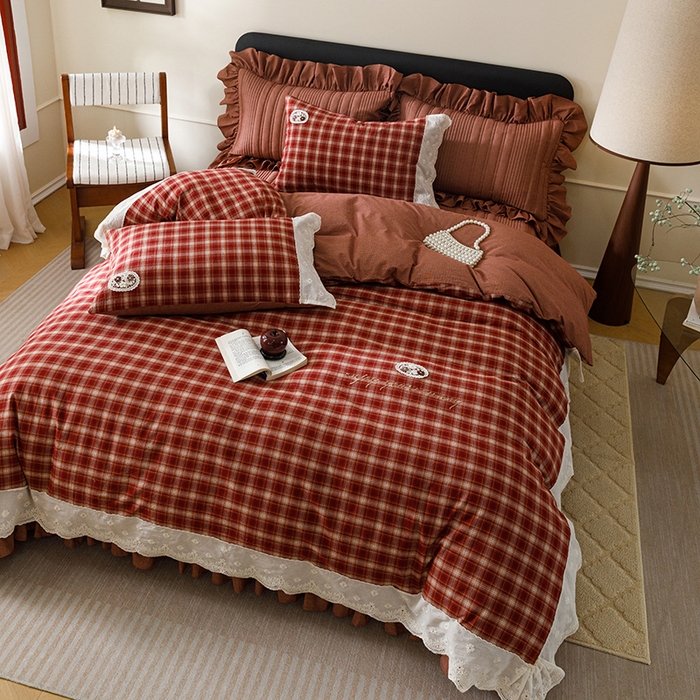 91家纺网 家纺一手货源 找家纺 （总）菊上家纺 2026新品全棉高密水洗床盖四件套-米兰系列