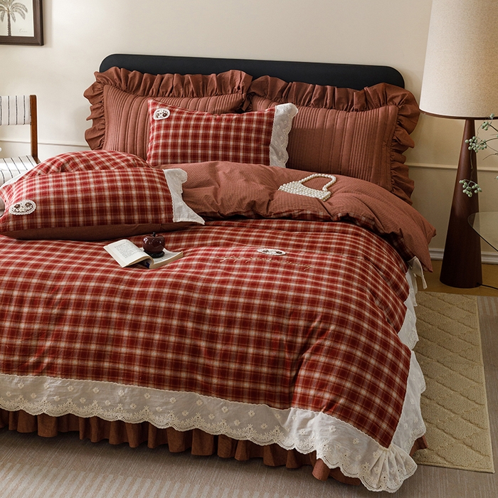 91家纺网 家纺一手货源 找家纺 （总）菊上家纺 2026新品全棉高密水洗床盖四件套-米兰系列