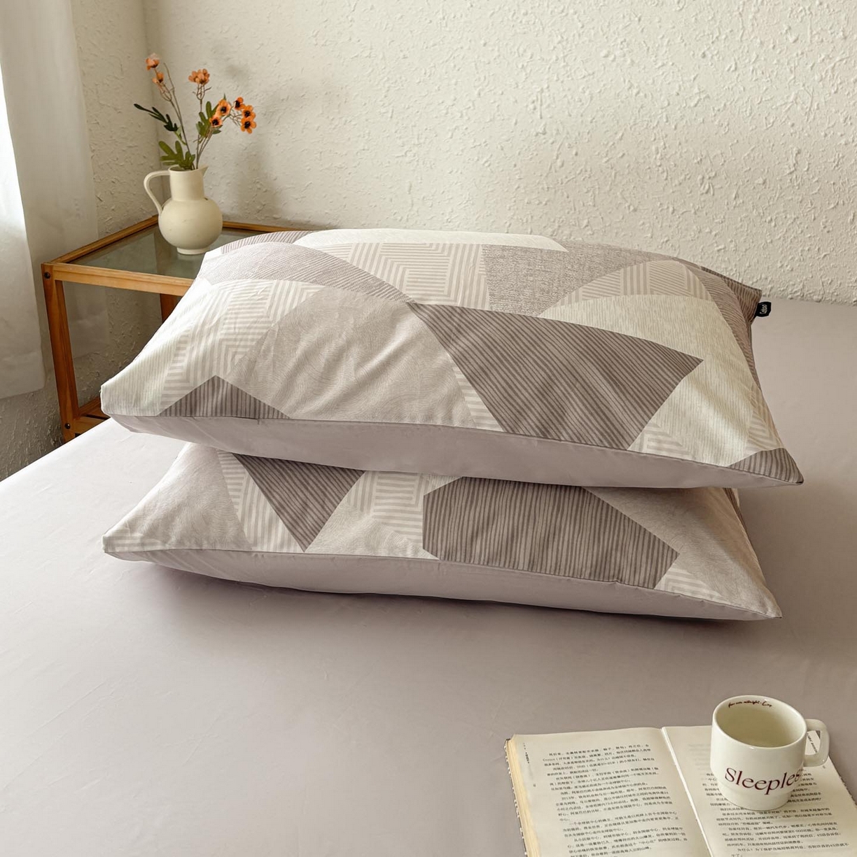 91家纺网 家纺一手货源 找家纺 涵宸家纺 2026新款全棉印花四件套-良品-场景二 几何幻境