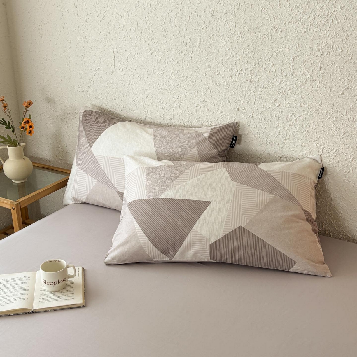 91家纺网 家纺一手货源 找家纺 涵宸家纺 2026新款全棉印花四件套-良品-场景二 几何幻境