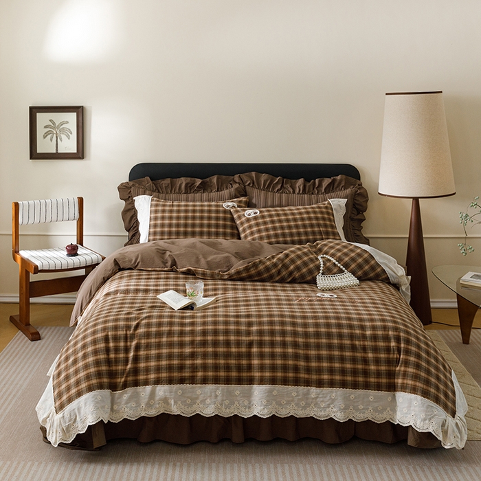 91家纺网 家纺一手货源 找家纺 （总）菊上家纺 2026新品全棉高密水洗床盖四件套-米兰系列