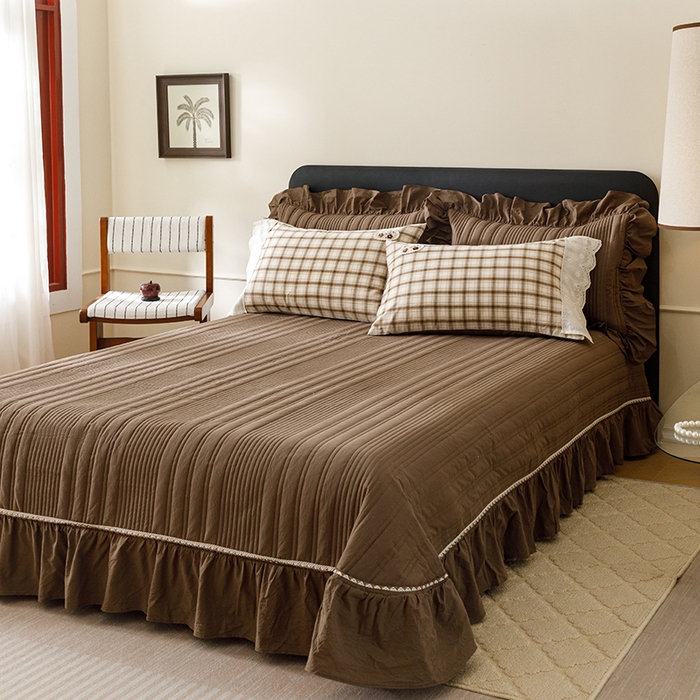 91家纺网 家纺一手货源 找家纺 菊上家纺 2026新品全棉高密水洗床盖四件套-米兰系列 米兰-米